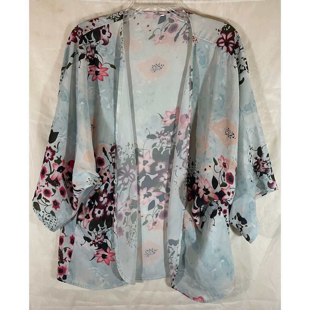 Floral Print Kimono Open Front‎ Lightweight Duster Cardigan S